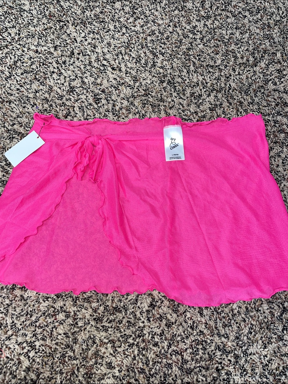 Art Class Swim Cover Up Sarong Size L (10/12) Girls Hot Pink NWT